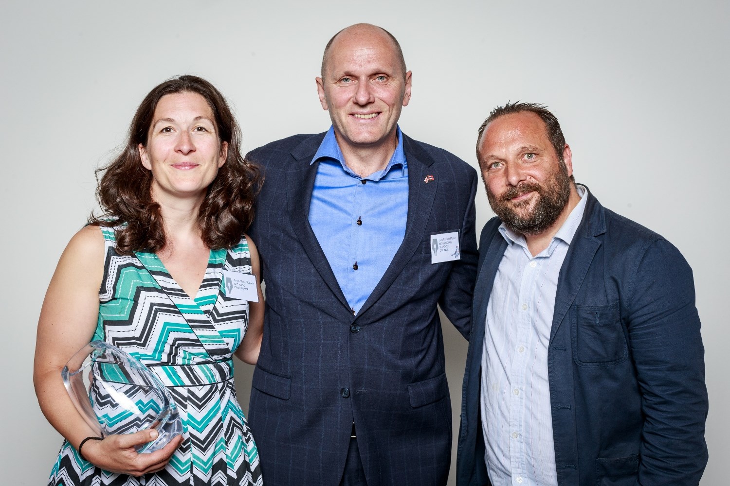 From left to right; Anne-Marie Bullock, Jack-Robert Møller, the UK Director for the Norwegian Seafood Council, and Dan Saladino
